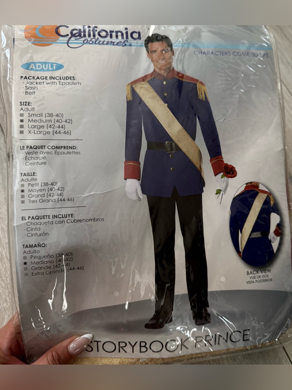 California Costumes Storybook Prince Costume - Navy, Gold, Red size M